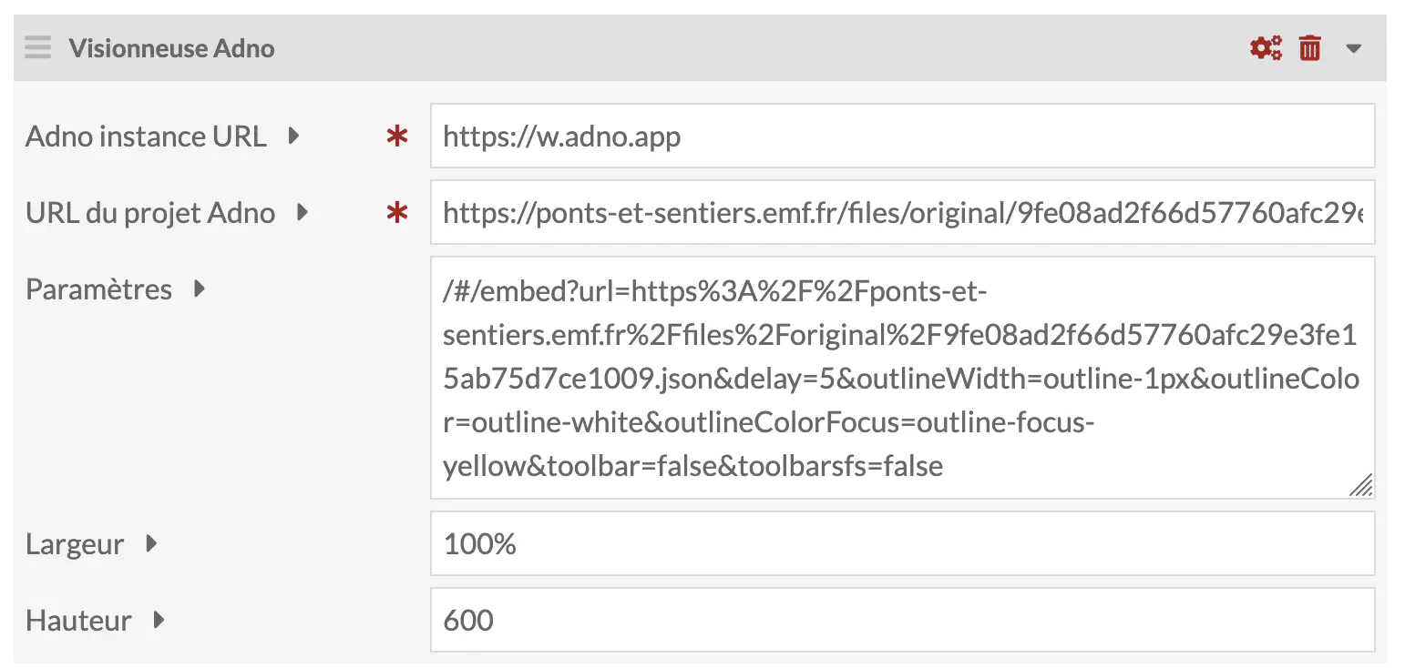 Paramètres du module